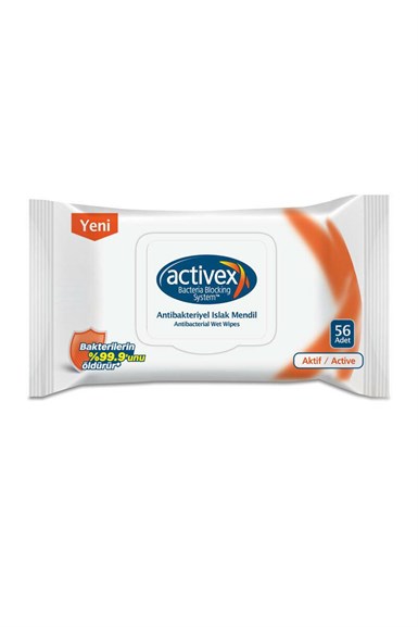 Activex Antibakteriyel Islak Mendil Aktif 56lı
