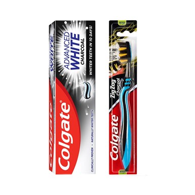 Colgate Diş Macunu -Advanced White Charcoal 75 ml + Zigzag Char Diş Fırçası