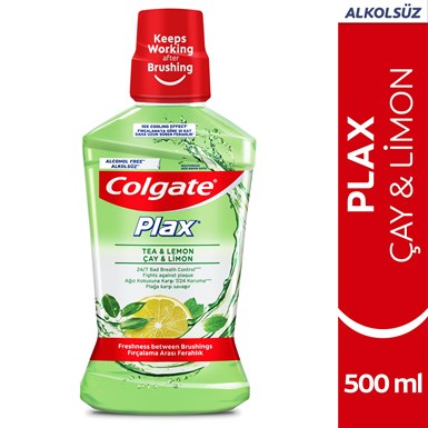 Colgate Plax Çay ve Limon Plağa Karşı Alkolsüz Ağız Bakım Suyu 500 ml