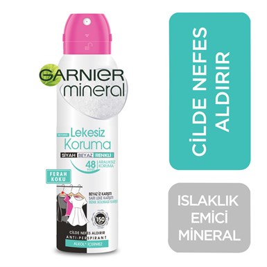 Garnier Mineral Anti-perspirant Aeresol Deodorant Lekesiz Koruma 150 ml GARNIER Kadın Deodorant Garnier Aeresol Deodorant Lekesiz Koruma 150 ml | Tshop