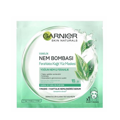 Garnier Skin Natural Yüz Maskesi Nem Bombası Yeşil Çay