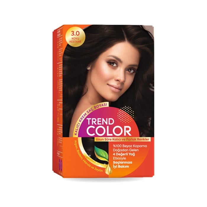 Trend Color Kit Saç Boyası 3.0 Koyu Kestane 50 ml TREND COLOR Set Boyalar Trend Color Kit Saç Boyası 3.0 Koyu Kestane 50 ml | Tshop
