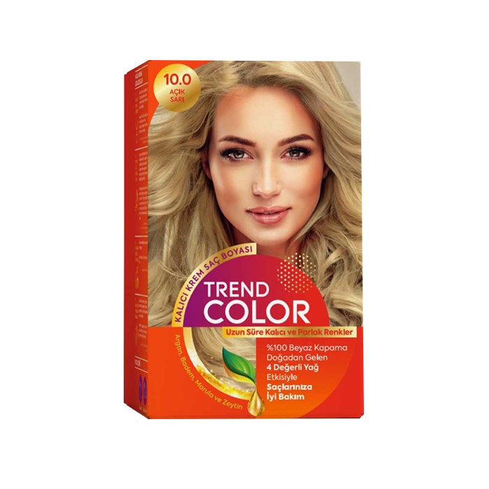 TREND COLORTrend Color Kit Saç Boyası 10.0 Açık Sarı 50 mlSet BoyalarTrend Color Kit Saç Boyası 10.0 Açık Sarı 50 ml - tshop.com.tr2Ana Tedariçi87417